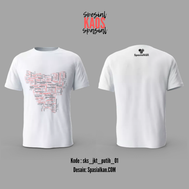 Spesial Kaos Spasial Desain Teks Peta Jakarta – Produk Spasialkan
