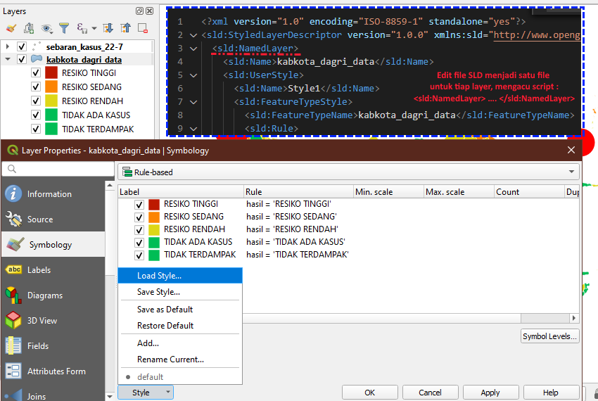 Edit file SLD Style dan Menambahkannya ke Dalam QGIS