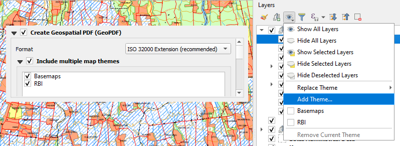 Pengaturan Map Theme Eksport Layout Peta GeoPDF QGIS